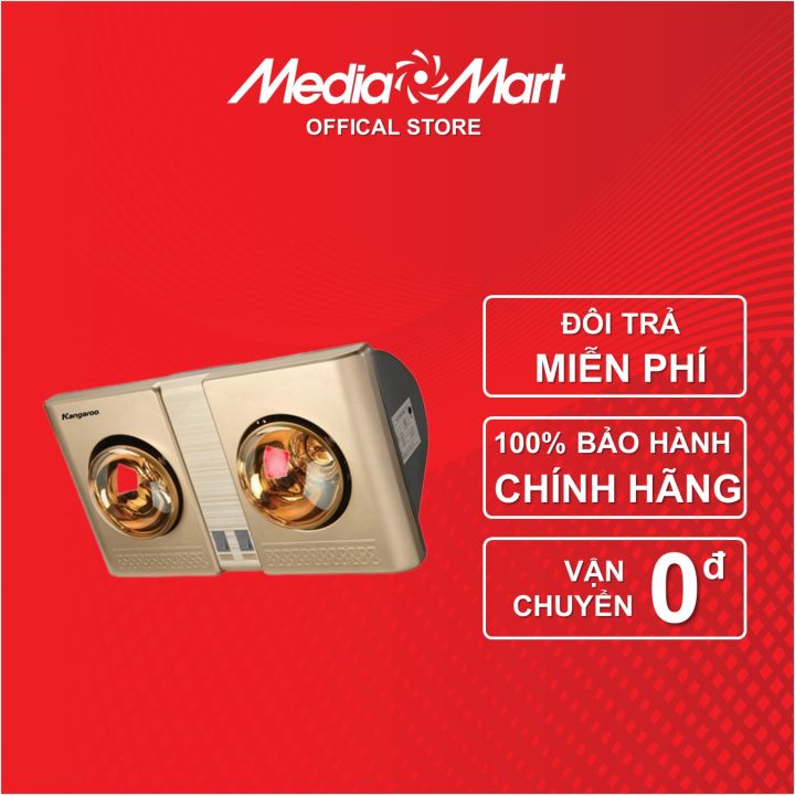 Đèn sưởi nhà tắm Kangaroo KG247/247V, 2 bóng, Giao ngẫu nhiên(247/247V)