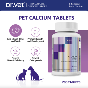 (Dr.Vet by PETKIT) Pet Calcium Tablets For Cats And Dogs (200 Tablets)