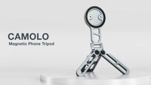FCCAMOLO MG-05 Magnetic Phone Holder Magsafe Tripod w/ Arca-Swiss Cold Shoe for Phone Vlog Foldable Desktop Phone Mount for Travel