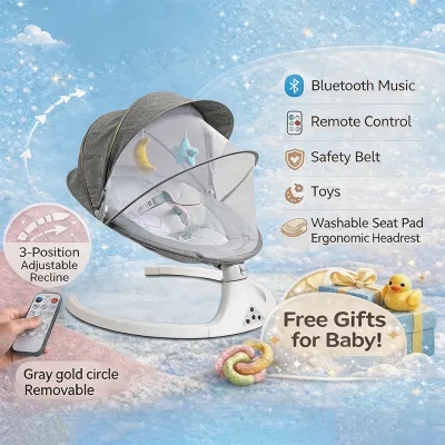 Baby Swing Chair Electric Baby Swing Suitable for Babies - Newborn Comfort Bed Automatically Tilting Chair