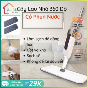 Cây Lau Nhà Thông Minh ANHOME Cây Lau Nhà Có Bình Xịt Phun Sương Xoay 360 Độ Tiện Lợi