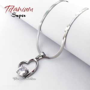 Best seller !! Kalung dan liontin Love Titanium gold gepeng anti karat dan tidak luntur kalung wanita terbaru dan kekinian ori Chain