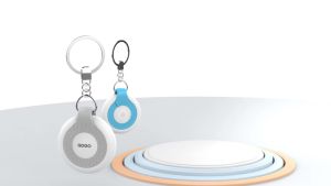 for use with Find Me app (iOS only) Bluetooth Tracker with Case/Key Ring for Key Wallet Bag and Luggage Loss Prevention Devices for use with iOS (Gray)