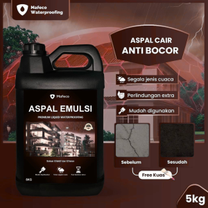 Aspal Cair Emulsi 5 Kg – Anti Bocor & Waterproof untuk Dinding Kolam Dak Rumah | Cat Pelapis Tahan Air | Bukan Aquaproof Nodrop Sika