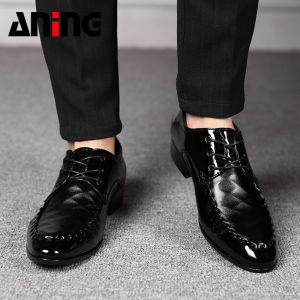 Sepatu Kulit Gaya Bisnis Kulit Paten Pria 8839