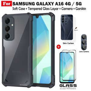 Paket 4in1 Case Samsung A16 4G 5G Shockproof Fusion Free Anti Gores Layar Camera Dan Garskin