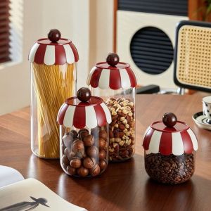 SKJK Transparent  Storage Box Plastic Sealed Pasta Storage Box Practical Insect Proof Cereal Dispenser for Kitchen