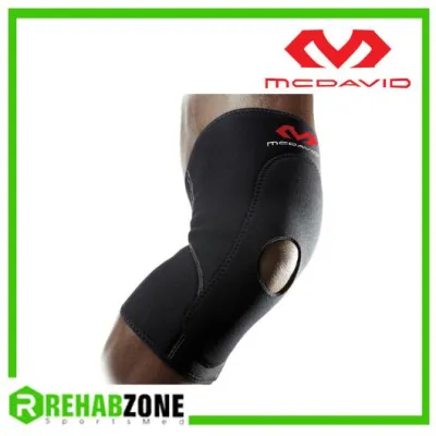 McDavid 404 Level 1 Knee Sleeve w/ anterior patch & open patella (Black)