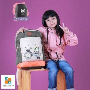 Inficlo IBH 863 - Tas Ransel Backpack Sekolah TK SD SMP Anak Perempuan Plus Raincover