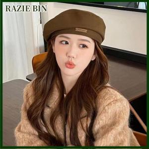 RAZIE BIN Cotton Women Berets Winter Hats Vintage French Plaid Top Cap Painter Hat Autumn Winter Street Octagonal Beret Caps