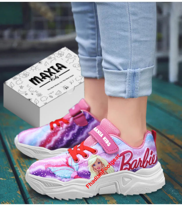 Sneakers Anak Perempuan MAXIA04 Motif Barbie Mermaid dengan