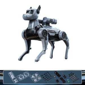 MMLUCK Tự lắp ráp Chó Robot Điện Thông minh Điều khiển bằng giọng nói Chó máy thông minh Thú cưng máy móc Chức năng đối thoại Chó con mô phỏng Giáo dục trẻ em