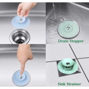 Saringan Wastafel Silikon Penutup Lubang Saluran Air Kamar Mandi Dapur Bulat Sink Bathtub Silicone