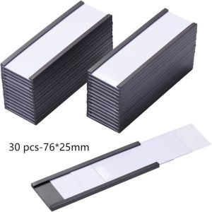 30pcs Label Holder Magnetik Price Tag 76x25mm Label Harga Dirak Dengan Pelindung Plastik