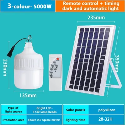 Solar Light Bulb Outdoor Portable Solar Powered Led Bulb Charged Garden Lamp Yard Hiking Tent Fishing Camping Emergency