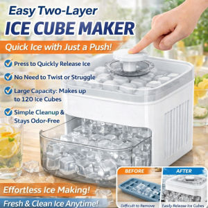 Large Capacity Ice Cube Tray Silicone Ice Mold Hands Free No Mess Ice Making Kitchen Appliance