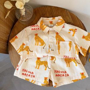 Quần áo trẻ em 1-5 tuổi Chàng trai Phim hoạt hình Mùa hè Ngắn tay Phù hợp với Cô gái Áo thun giản dị Phù hợp với 2026