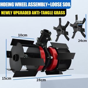 DEKES Mower Wheel 26mm Universal Weeder Wheel Deep Tillage Wheel Mower Accessories Straight Blade Wheel