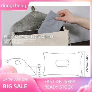 dongcheng Inflatable Pillow For Camping Travel Pillowes Flocked Fabric Air Pillowes For Comfortable Ergonomices Inflating Pillowes