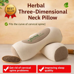 Buckwheat Cervical Traction Pillow Cylindrical Cervical Traction Pillow Firm Support Long-lasting Sleep Adults Home Travel Office Neck Care