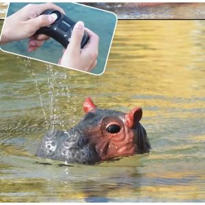 Infrared RC Realistic Hippopotamus Toy / Mainan Anak Kepala Kudanil / Mainan Perahu Kudanil