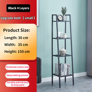 4-Tier  trapezoidal kitchen storage rack multi-layer iron bookshelf floor living room bedroom balcony flower frame multifunctional(White/Black)