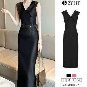 ZYHT EraVogue เดรสผู้หญิง เดรสสีดำ สีชมพู เดรสแขนกุด เดรสคอตุ๊กตาด เดรสทำงาน เดรสไฮโซ เดรสวินเทจ เดรสออกงาน เดรสปาร์ตี้ ชุดราตรี 9811