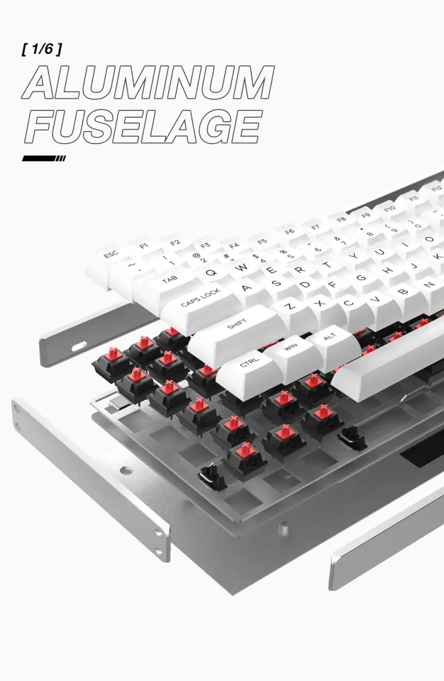 IQUNIX F96 KAT RGB Wired / Wireless White Mechanical Keyboard