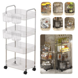 Practical 4 Shelf Rolling Storage Organizer for Bathroom and Bedroom with Easy Assembly