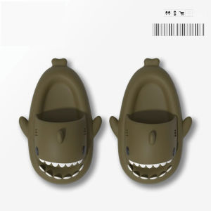 Thick-soled comfortable shark slippers for women summer indoor and outdoor quirky couple slippers mens home cartoon sandals trendy
