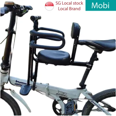 🚲 Adjustable Front Child Bike Seat with Safety Guardrail Backrest & Pedals Footrest