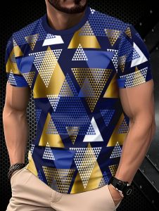 Fashion Simple New Mens Short-Sleeved T-Shirt 3D Printing Summer Casual Round Neck Top Sportswear Tees Quick-Dry Men’s Clothing