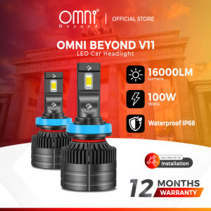 Lampu Depan Kereta LED Omni Beyond V11 Series H1 H3 H4 H7 H8/H9/H11 9005 HB3 9006 HB4 6500K 100W 16000LM