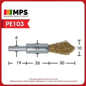 Remax Copper Wire Brush Tembaga Berus Dawai Brass Shank Rotary Grinder Tools Burr Grinding Head Polish 钢丝刷 6mm Shank
