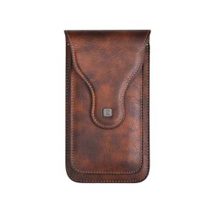 NTEDE Anti-loss Crazy Horse Leather Wallet Classic Pocket PU Phone Waist Bag Sewn Waterproof Retro Card Bag Work