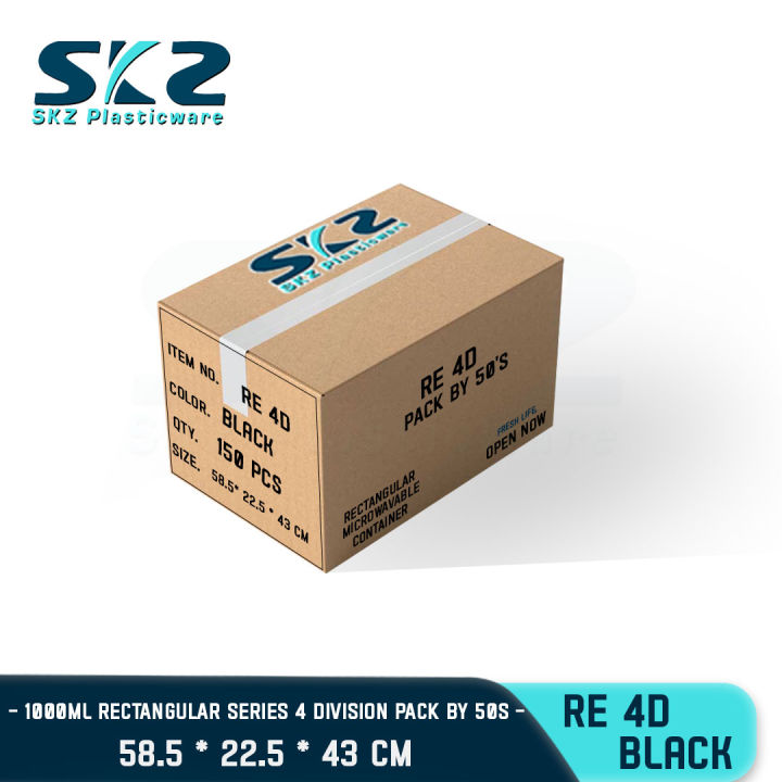 SKZ BENTO BOX RE 4 DIVISION 1BOX [RE-4D] ENVIRONMENTAL FRIENDLY FOOD ...