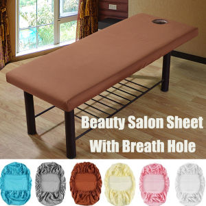 【Ready to ship】190x70cm Beauty Salon Massage Sheet with Breath Face Hole Body Skin SPA Super Soft Scrub Fabric BedSheet Relaxation Table Bed Cover Sheet with Breath Face Hole All-Round Wrap