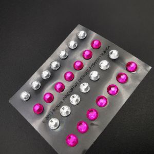 สติกเกอร์ตกแต่งแผ่นอะคริลิคติดกาว3/4/5/6มม. มีสีอายแชโดว์เพชรเม็ดพลอยเทียมสำหรับติดอุปกรณ์ตกแต่ง