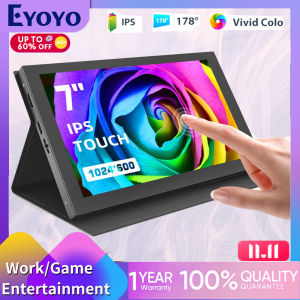 Eyoyo 7 inch Monitor 7" IPS Panel 1024x600 5-Points Capacitive Touchscreen Portable Raspi Monitor Screen Mini HDMI Monitor for Raspi/Laptop/PC/Game Console