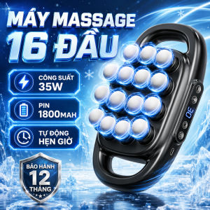 Máy Massage Cầm Tay 16 Đầu - Máy Mát Xa Giảm Đau Mỏi Giãn Cơ Sau Tập Thư Giãn Bảo Hành 24 Tháng