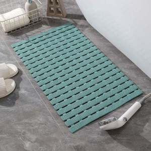 Bathroom Anti-Slip Bath Mat Carpet Non Slip Waterproof Toilet Shower Floor Rug Mats with Suction Cups and Drain Holes Shower Mat Non Slip Bathtub Mat Quick Dry Easy to Cut Eco-Friendly