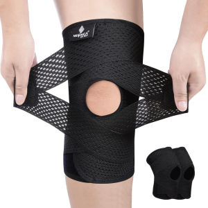 NEENCA Professional 2 Pack Knee Brace with Side StabilizersCompression Knee Support with Mesh Weave Tech Knee Wrap with Ultra-Soft Bandage for Meniscal Tear Knee Pain ACL MCL Arthritis Injuries Recovery Breathable Knee Support
