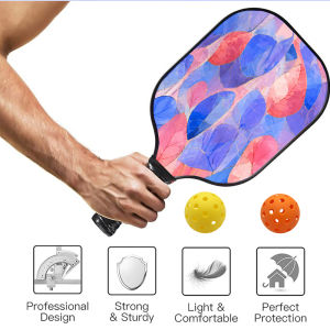 Pickleball Paddle SetIncludes 1 Paddles 2 Balls lightning pattern Fiberglass SurfaceHoneycomb Core & Non-Slip GripIndoor Outdoor PlayNon-slip Grip ID 60630-190642823