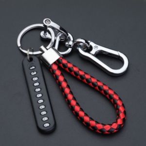 Anti-lost Phone Number Plate Stainless Steel Keychain Car Sticker Motorcycle Accessories Holder