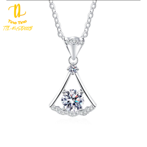 Kalung TINO TINO Liontin Geometris Berlapis dengan Zirkonia - Hiasan Elegan MSD012B