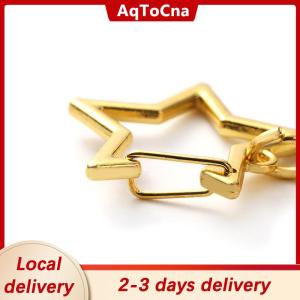 [COD] AqToCna Ship within 24 hours 10pcs Star Pentagram Hollow Key Chain Key Ring DIY Accessories Lobster Clasp