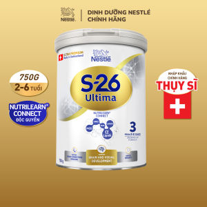 [CHỈ 20.01 QT Đơn 599K/999K] Sữa Bột Nestlé S-26 ULTIMA 3 (S26) 750G từ Thụy Sỹ độc quyền tăng tốc độ kết nối não bộ 25 lần với NUTRILEARN® CONNECT