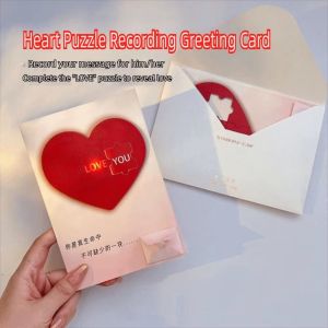 LZHDP MALL Lãng mạn Bưu thiếp câu đố tình yêu Sáng tạo Ghi âm câu đố Thiệp Ngày Valentine Quà sinh nhật Độc nhất Thiệp chúc mừng có thể ghi âm Ngày lễ tình nhân
