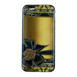 Silicone Softcase Case Casing Cesing iPhone 7 8 Flower Bunga Gold Glitter FGG01