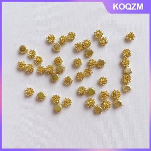 KOQZM Bulk 10pcs 7mm Gold Flower Stamen Alloy Flatback Embellish DIY Earring Parts Findings Jewelry Accessory